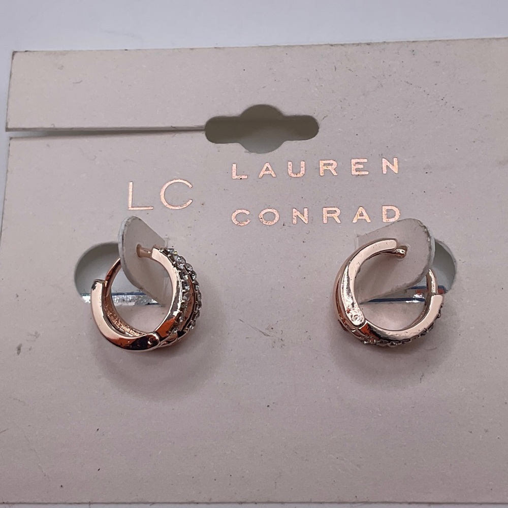 LC Lauren Conrad Rose Gold and Silver Accent Earrings